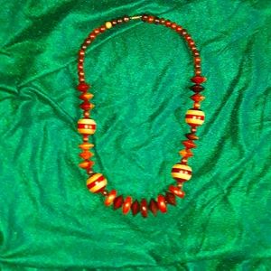 Vintage 70s Wood beaded Necklace